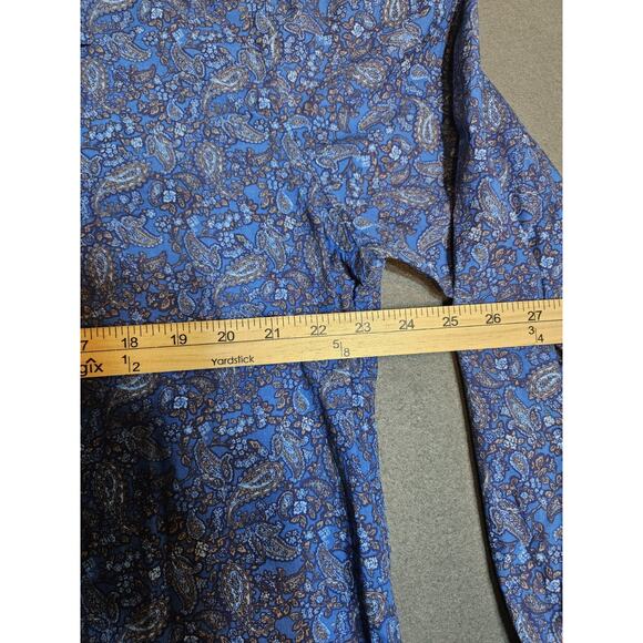 MADE Cam Newton Shirt Mens Extra Large Blue All Over Flower Print Modern Fit - Picture 4 of 6